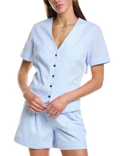 Rowing Blazers Gingham Buckle Back Top In Blue
