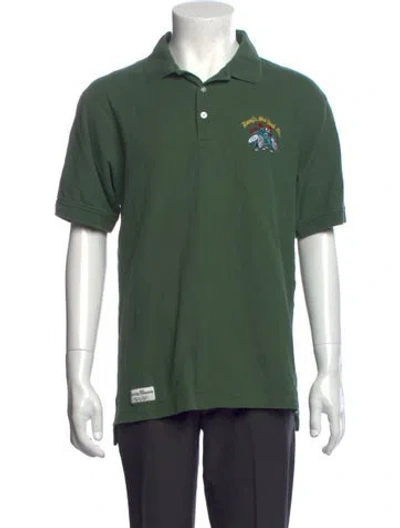 Pre-owned Rowing Blazers Graphic Print Collar Polo Shirt In Green