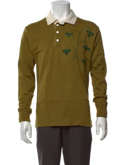 Pre-owned Rowing Blazers Graphic Print Collar Polo Shirt In Green