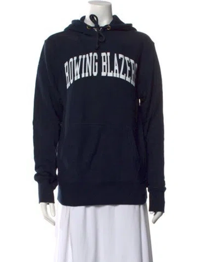 Pre-owned Rowing Blazers Graphic Print Crew Neck Hoodie In Blue