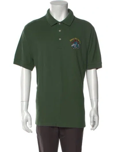 Pre-owned Rowing Blazers Graphic Print Crew Neck Polo Shirt In Green