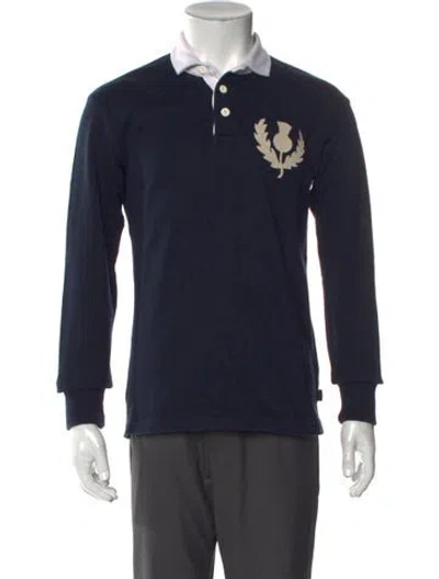 Pre-owned Rowing Blazers Graphic Print Crew Neck Polo Sweater In Blue
