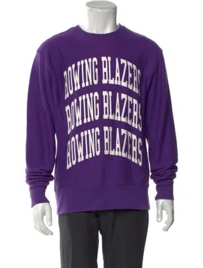 Pre-owned Rowing Blazers Graphic Print Crew Neck Pullover In Purple