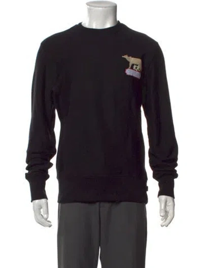 Pre-owned Rowing Blazers Graphic Print Crew Neck Pullover W/ Tags In Black