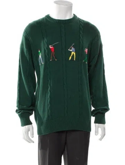 Pre-owned Rowing Blazers Graphic Print Crew Neck Sweater W/ Tags In Green
