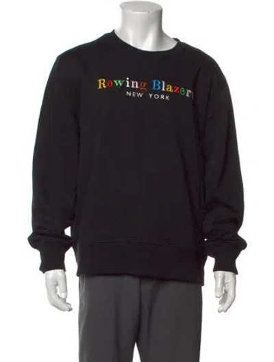 Pre-owned Rowing Blazers Graphic Print Crew Neck Sweatshirt In Black