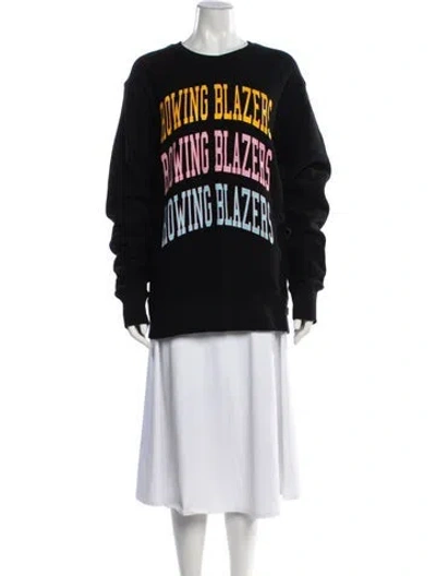 Pre-owned Rowing Blazers Graphic Print Crew Neck Sweatshirt In Black