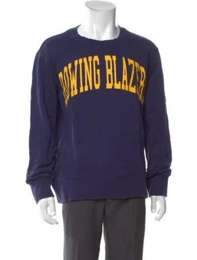 Pre-owned Rowing Blazers Graphic Print Crew Neck Sweatshirt In Blue