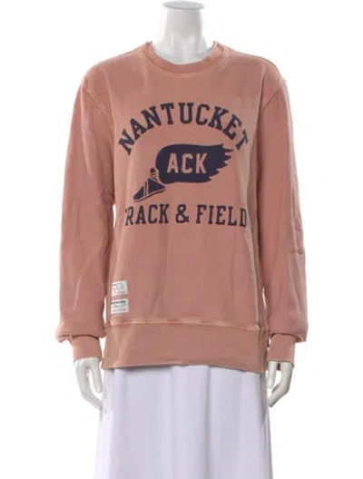 Pre-owned Rowing Blazers Graphic Print Crew Neck Sweatshirt In Pink