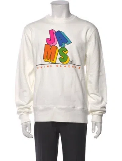 Pre-owned Rowing Blazers Graphic Print Crew Neck Sweatshirt In White