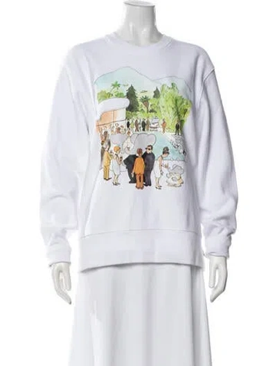 Pre-owned Rowing Blazers Graphic Print Crew Neck Sweatshirt In White