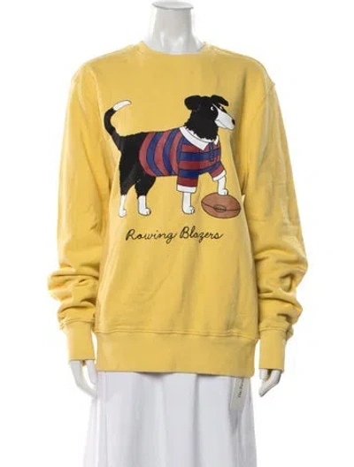 Pre-owned Rowing Blazers Graphic Print Crew Neck Sweatshirt In Yellow