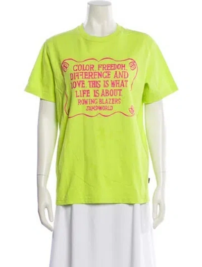 Pre-owned Rowing Blazers Graphic Print Crew Neck T-shirt In Green