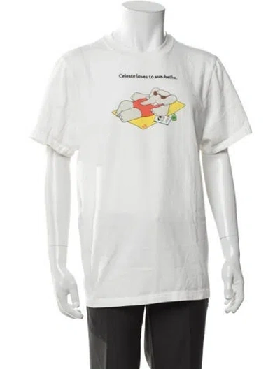 Pre-owned Rowing Blazers Graphic Print Crew Neck T-shirt In Neutrals