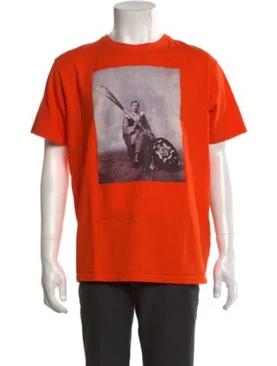 Pre-owned Rowing Blazers Graphic Print Crew Neck T-shirt In Orange