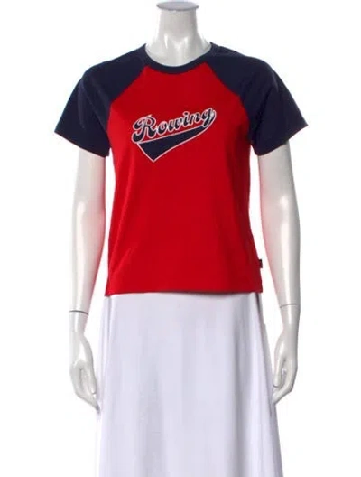Pre-owned Rowing Blazers Graphic Print Crew Neck T-shirt In Red