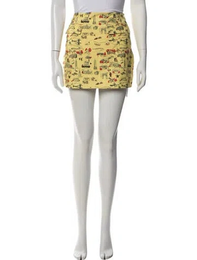 Pre-owned Rowing Blazers Graphic Print Skirt W/ Tags In Yellow