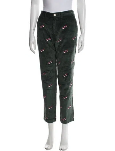 Pre-owned Rowing Blazers Graphic Print Straight Leg Pants In Green