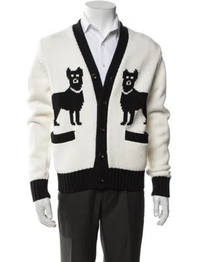 Pre-owned Rowing Blazers Graphic Print V-neck Cardigan In Black