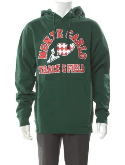 Pre-owned Rowing Blazers Graphic Print V-neck Hoodie In Green