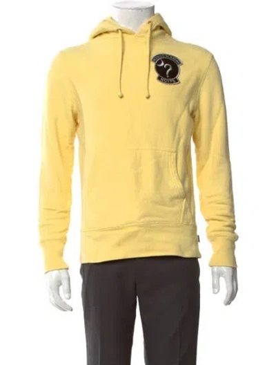Pre-owned Rowing Blazers Graphic Print V-neck Hoodie In Yellow