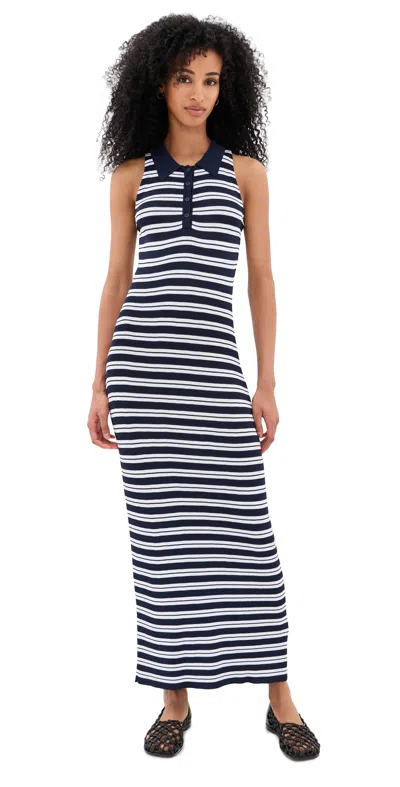 Rowing Blazers Halter Polo Maxi Dress Navy In Multi