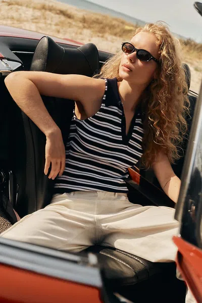 Rowing Blazers Halter Polo Tank Top In Black