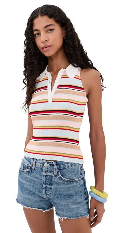 Rowing Blazers Halter Polo Tank Top Multi-color