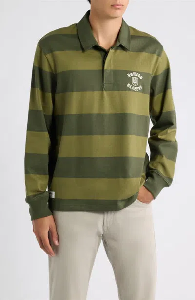 Rowing Blazers Harrison Long Sleeve Organic Cotton Rugby Polo In Green
