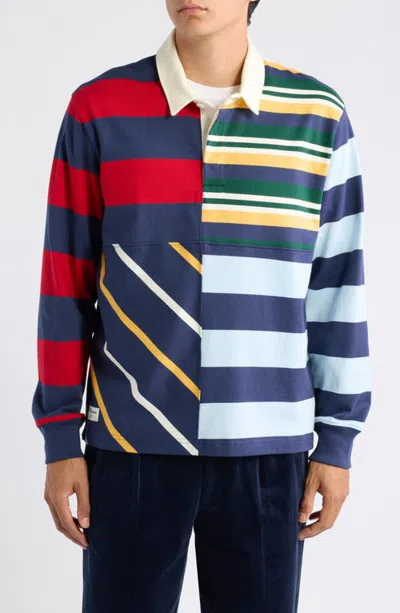 Rowing Blazers Harrison Pieced Stripe Rugby Shirt In Multi