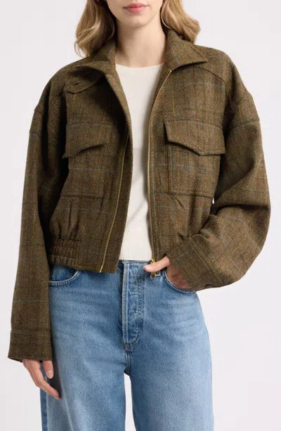 Rowing Blazers Hunters Plaid Wool Jacket In Green