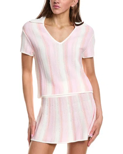 Rowing Blazers Knit Cropped Wool-blend Polo Top In Multi