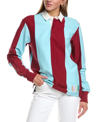 Rowing Blazers La Veste Striped Rugby Shirt In Burgundy