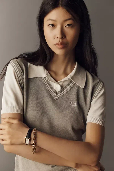 Rowing Blazers Layered Sweater Vest Top In Gray