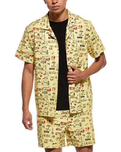 Rowing Blazers Linen-blend Camp Shirt In Nyc Map Print