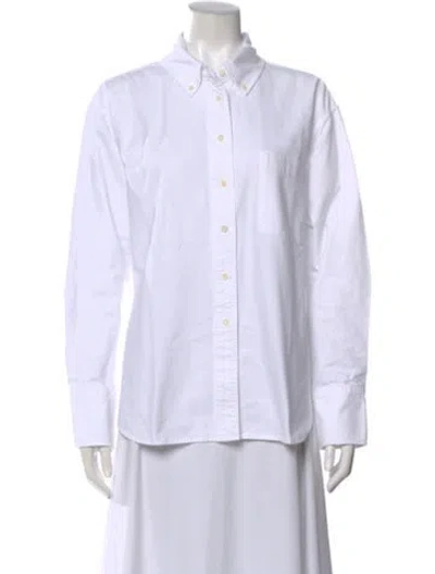 Pre-owned Rowing Blazers Long Sleeve Button-up Top In White