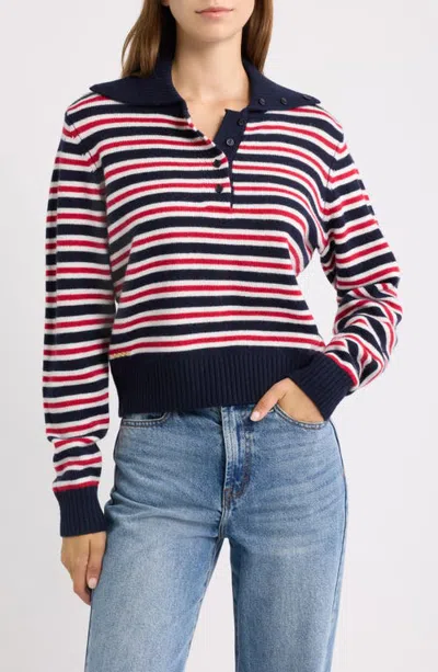 Rowing Blazers Merino Wool & Cashmere Polo Sweater In Multi-color