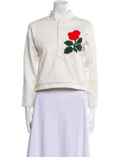 Pre-owned Rowing Blazers Mock Neck Long Sleeve Sweatshirt In Neutral