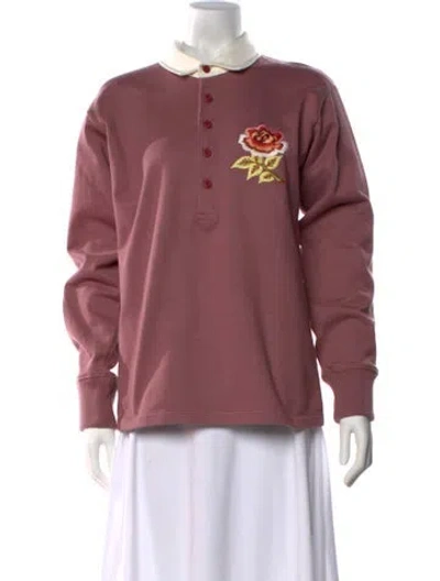 Pre-owned Rowing Blazers Mock Neck Long Sleeve Sweatshirt In Pink