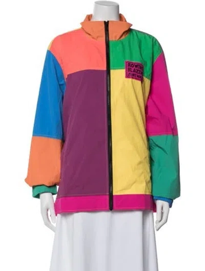 Pre-owned Rowing Blazers Nylon Colorblock Pattern Jacket In Multi