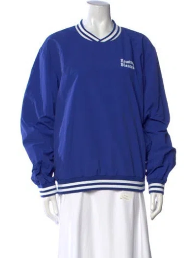 Pre-owned Rowing Blazers Nylon V-neck Sweatshirt In Blue
