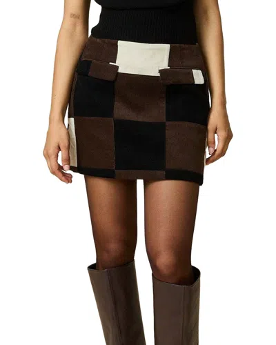 Rowing Blazers Patchwork Corduroy Skirt In Brown