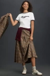 Rowing Blazers Plaid Pleated Midi Skirt In Brown