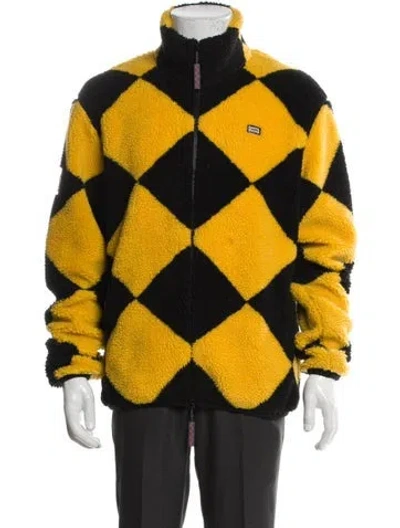 Pre-owned Rowing Blazers Plaid Print Bomber Jacket In Yellow