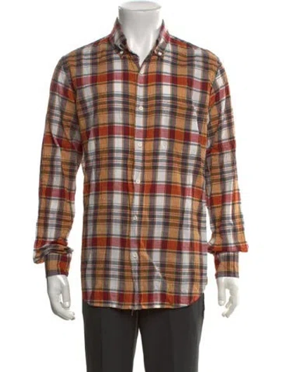 Pre-owned Rowing Blazers Plaid Print Long Sleeve Shirt In Multi