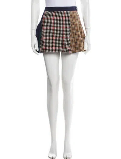 Pre-owned Rowing Blazers Plaid Print Mini Skirt In Blue
