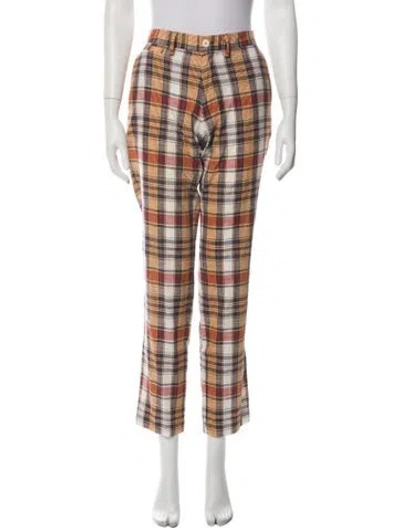 Pre-owned Rowing Blazers Plaid Print Straight Leg Pants In Multicolor