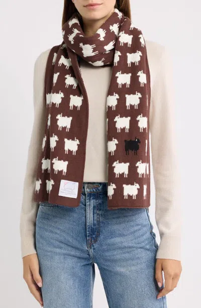 Rowing Blazers Sheep Cotton Scarf In Brown