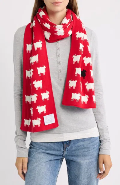Rowing Blazers Sheep Cotton Scarf In Red