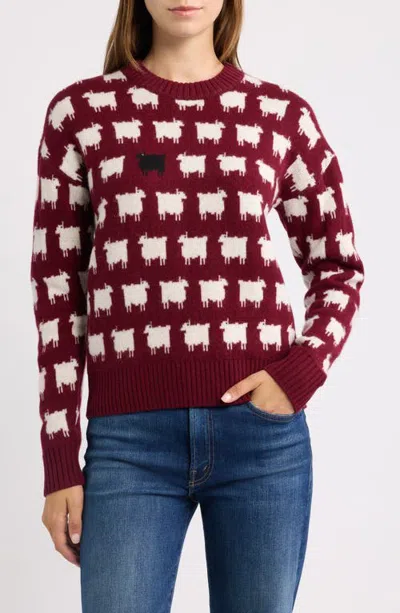 Rowing Blazers Sheep Wool Crewneck Sweater In Burgundy